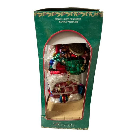 1999 Lumière Glass Santa Centerpiece Ornament The Brass Key Hand Painted Vintage - Picture 2 of 10